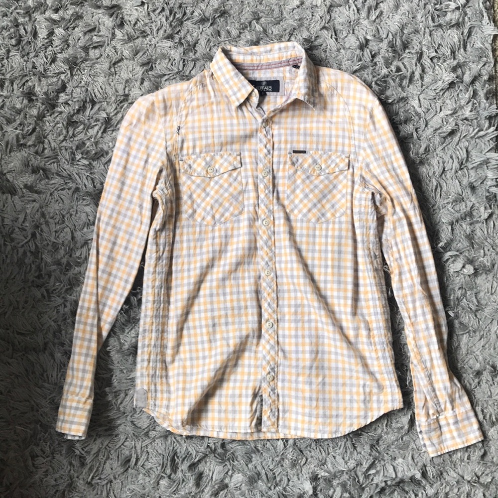 Yellow Buffalo button up shirt.